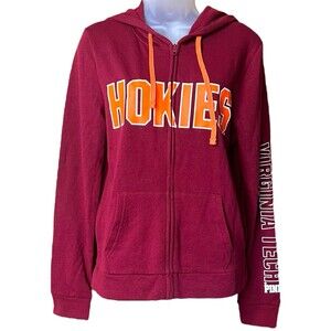 NWT Victoria's Secret PINK Collegiate Virginia Tech Hokies Full Zip Hoodie Sz S